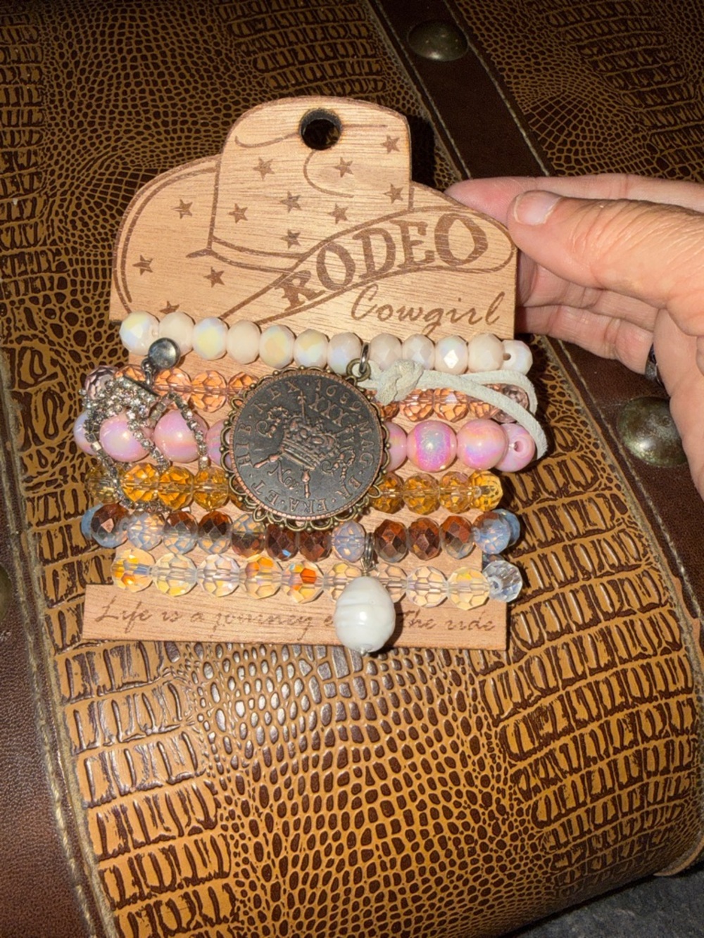 Pink & Gold Multi-Strand Beaded Bracelet Set